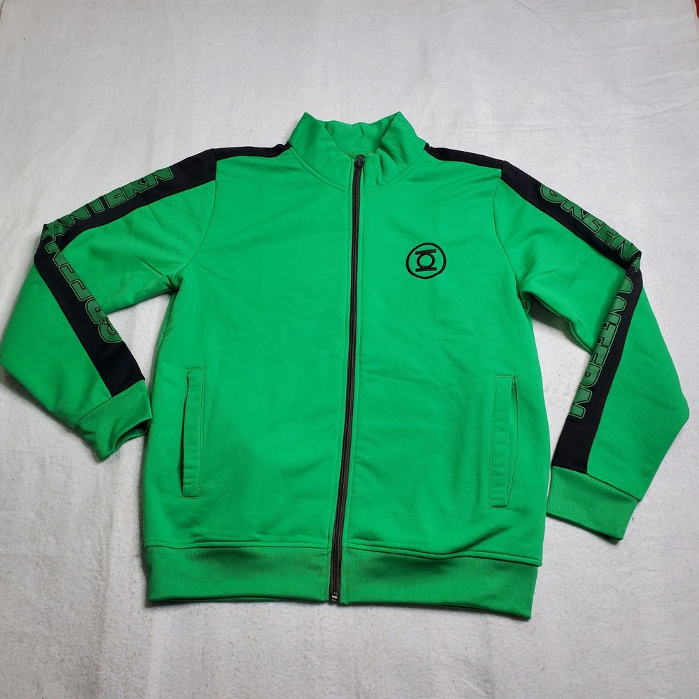 Six Flags Mens Track Jacket Green DC Comics Green Lantern Graphic Size M